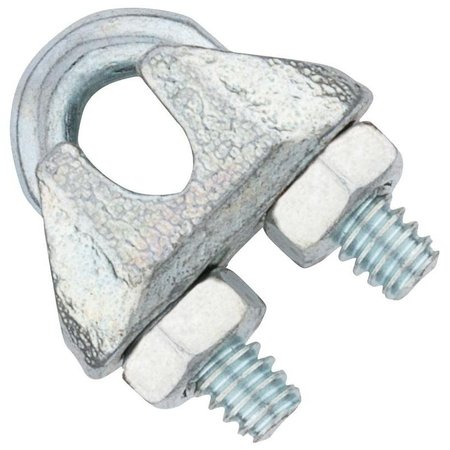 NATIONAL HARDWARE Wire Cable Clamp, 18 in Dia Cable, 78 in L, Malleable IronSteel, Electro GalvanizedZinc N889-013